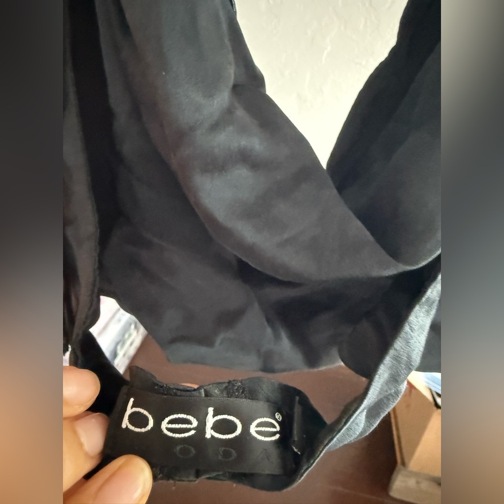 Bebe Y2K vintage silk cowl neck top
